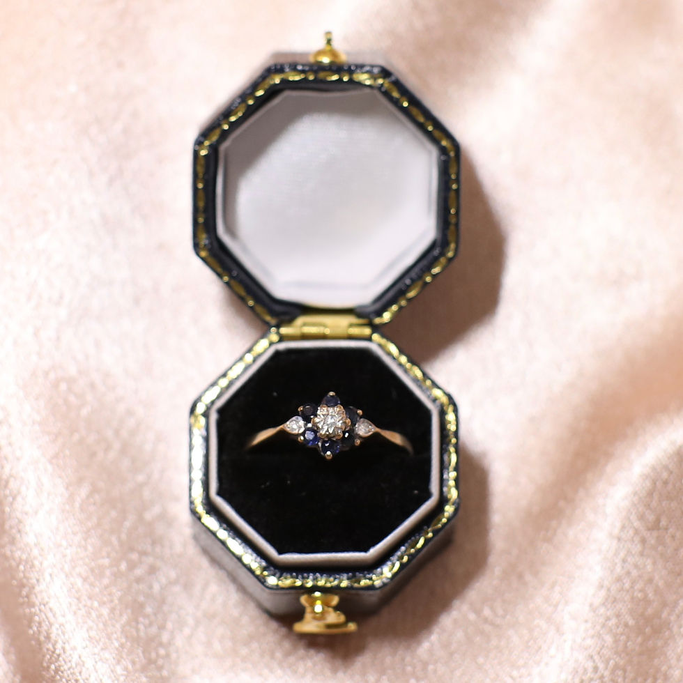 Thumbnail: Sapphire and Diamond 9ct Yellow Gold Ring
