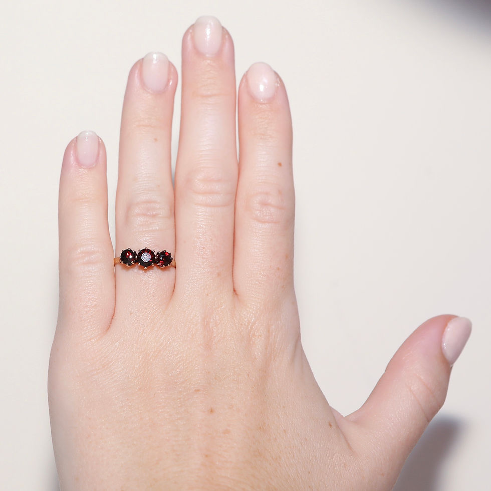 Thumbnail: Garnet 9ct Rose Gold Ring