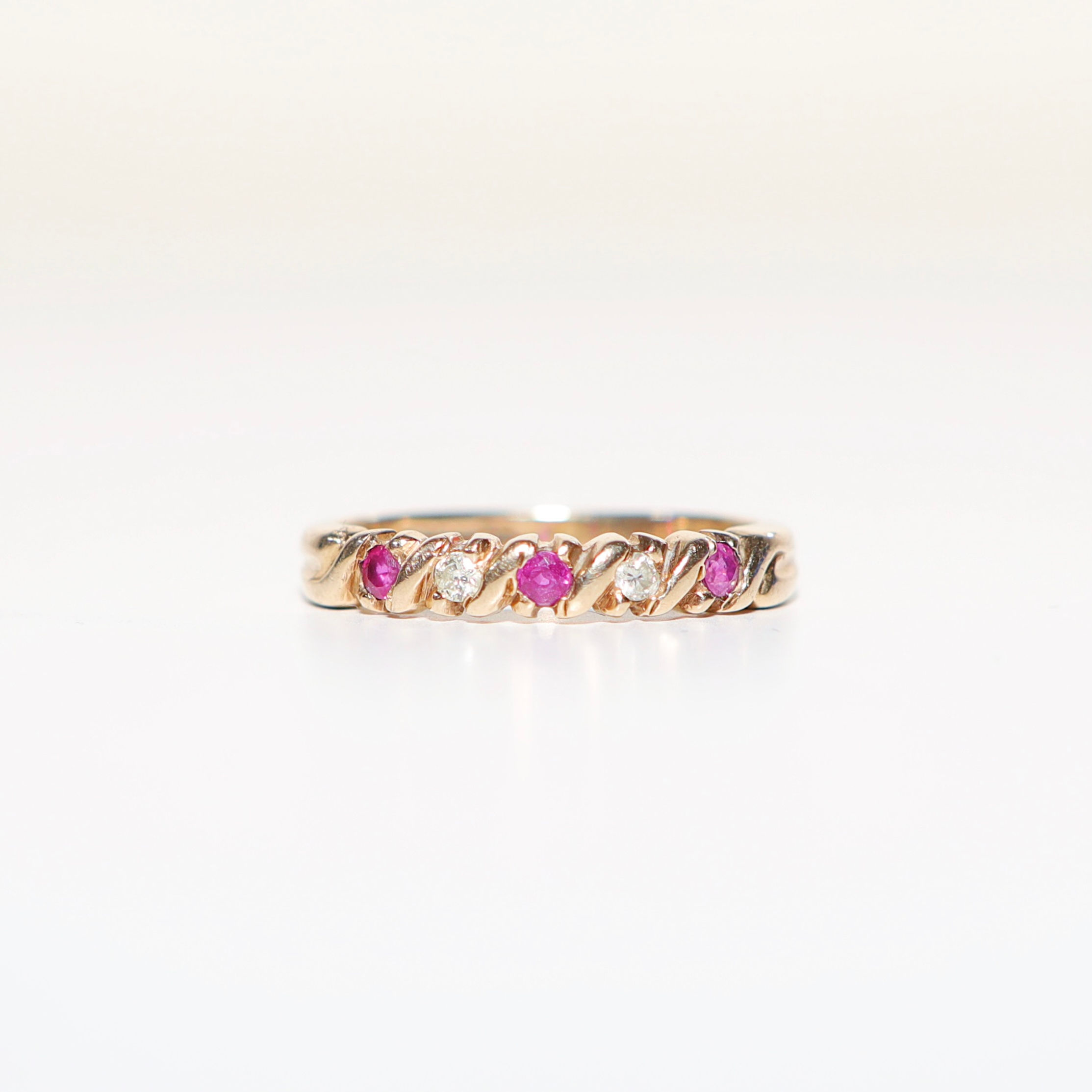 Ruby and Diamond 9ct Yellow Gold Ring