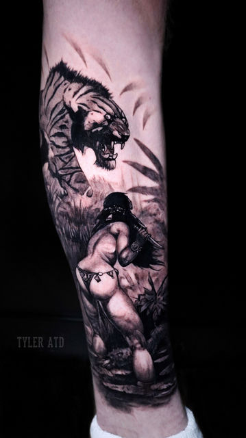 black and grey realism tattoo by Tyler ATD Whistler Canada