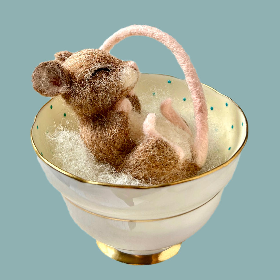 Thumbnail: Needle Felted Sleeping Mouse ‘PDF’ Instructions - this is NOT a kit