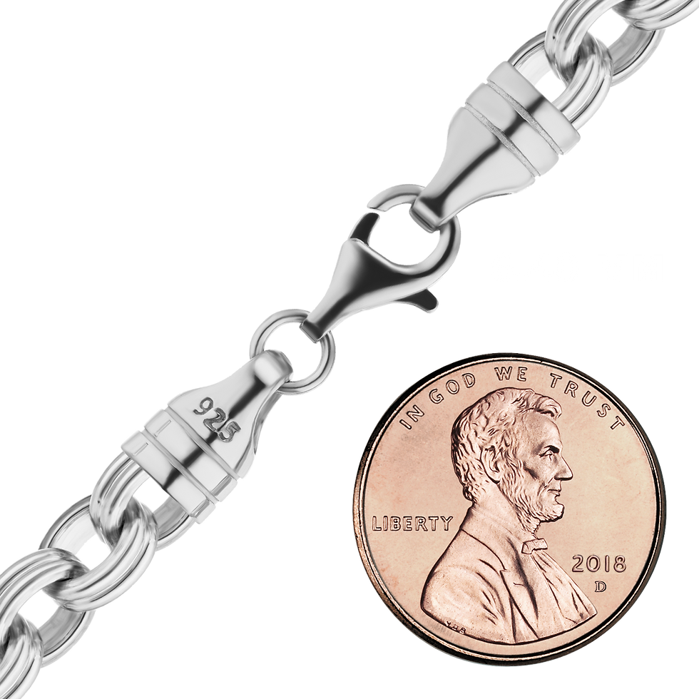 Thumbnail: Sterling Silver Double Cable Anklet in Sterling Silver (6.40 mm)