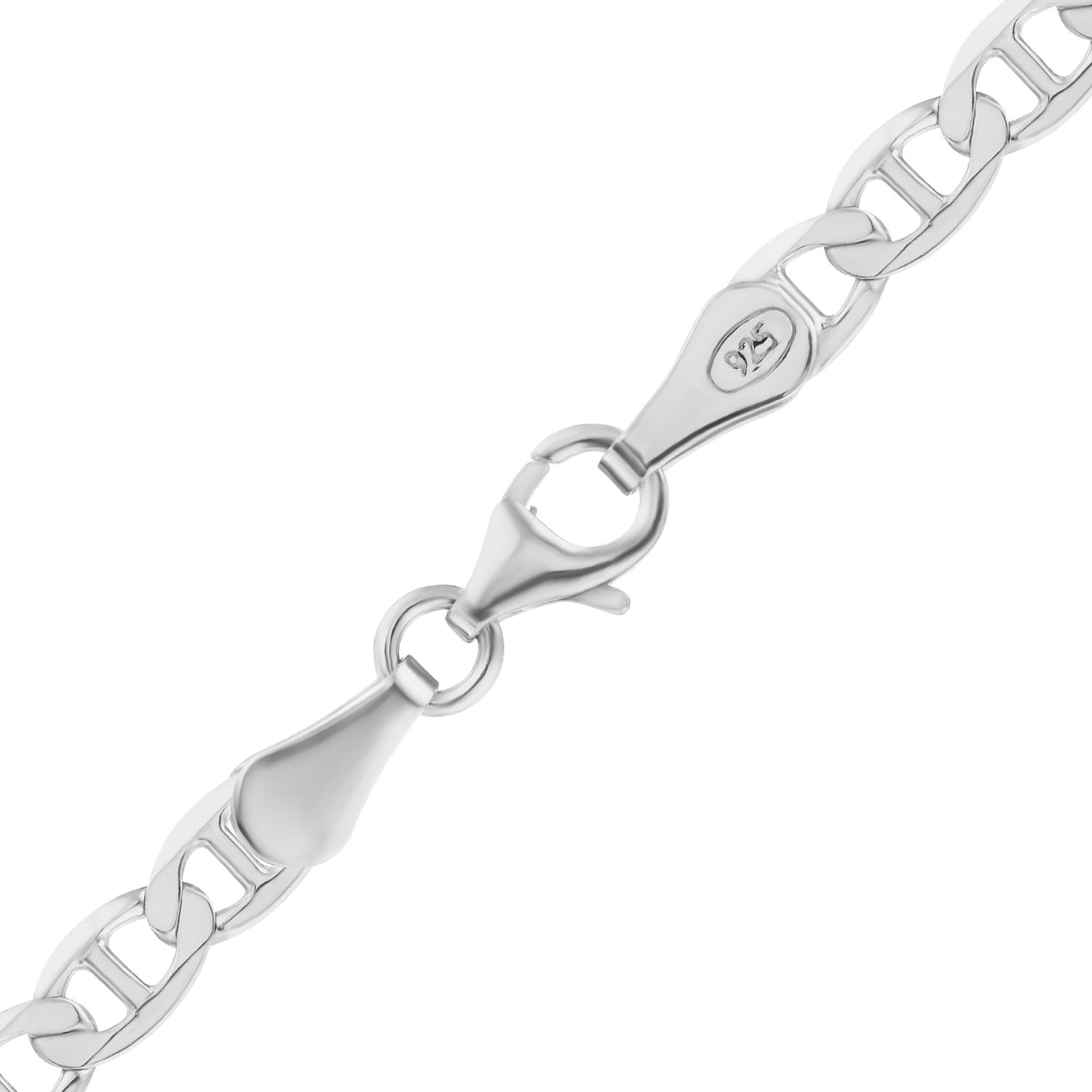 Mariner Curb Necklace in Sterling Silver (3.50 mm - 7.80 mm)