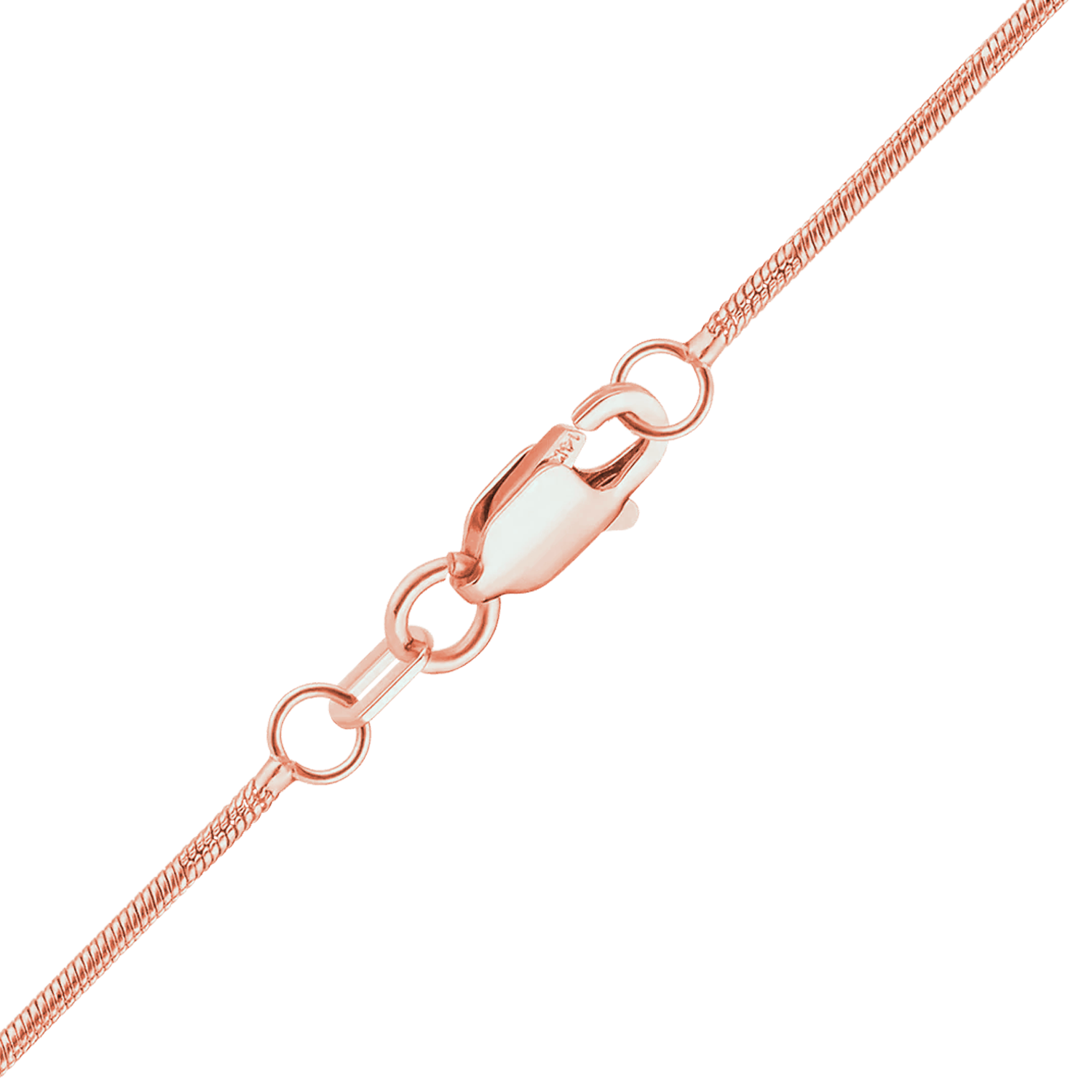 Round Snake Anklet in 14K Pink Gold (1.00 mm)