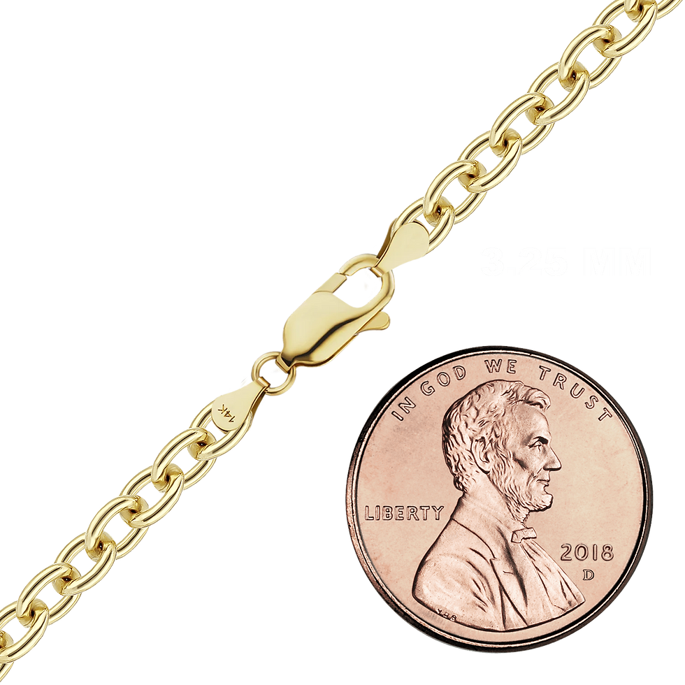 Thumbnail: Solid Gold Medium Round Cable Necklace in 14K Yellow Gold (1.05 mm - 4.05 mm)