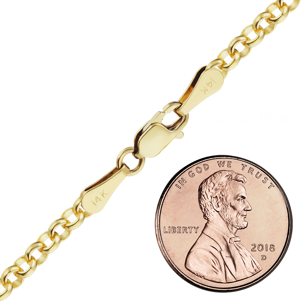 Thumbnail: Solid Gold Rolo Bracelet in 14K Yellow Gold (1.15 mm - 4.20 mm)