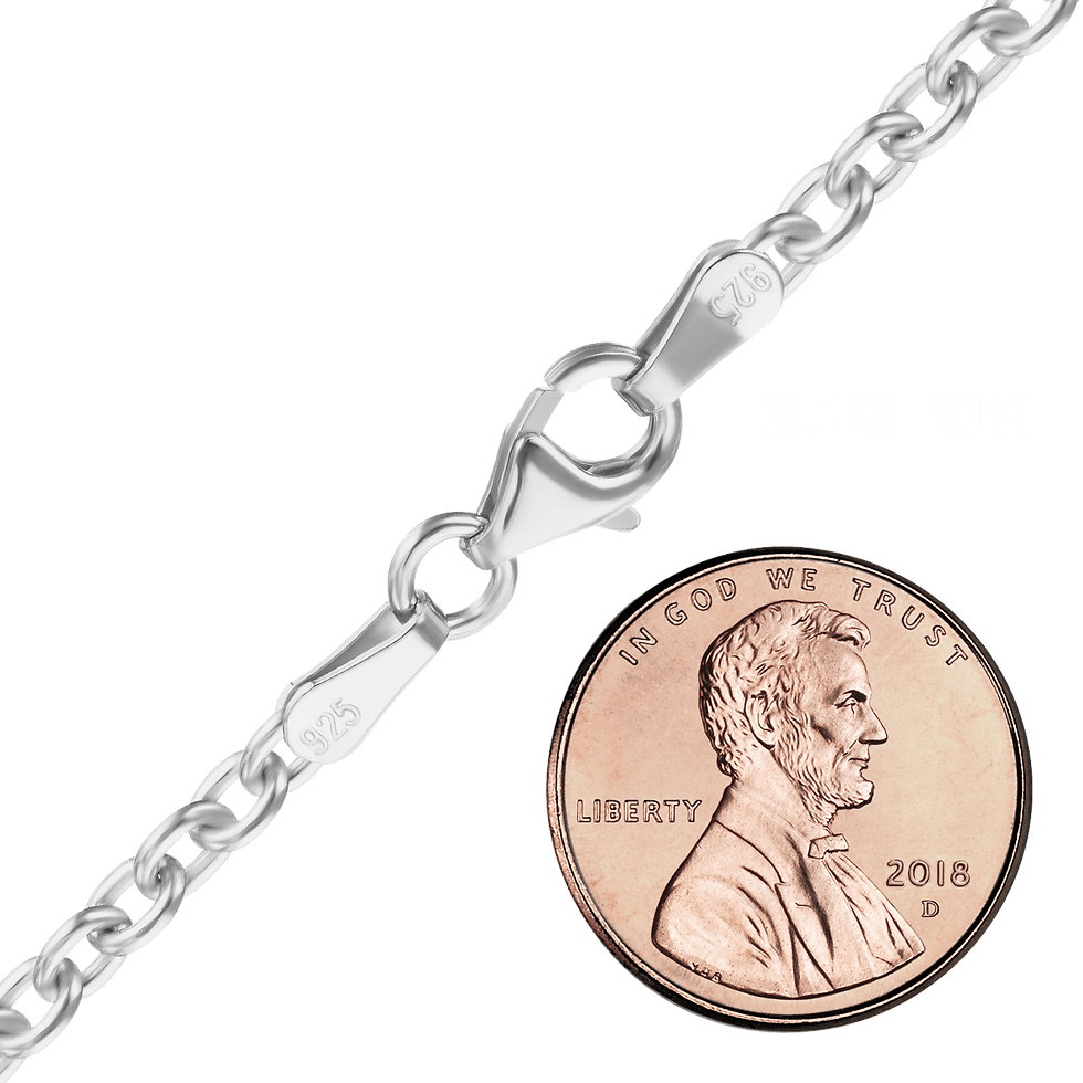 Thumbnail: Heavy Round Cable Necklace in Sterling Silver (2.10 mm - 8.50 mm)