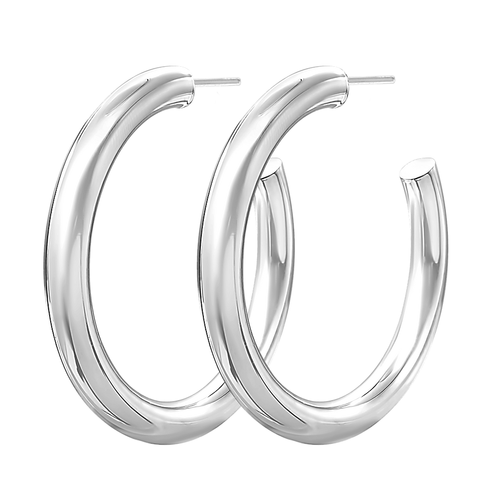 Thumbnail: Sterling Silver Round Tube Hoop Earring with Post in Sterling Silver (5 mm)