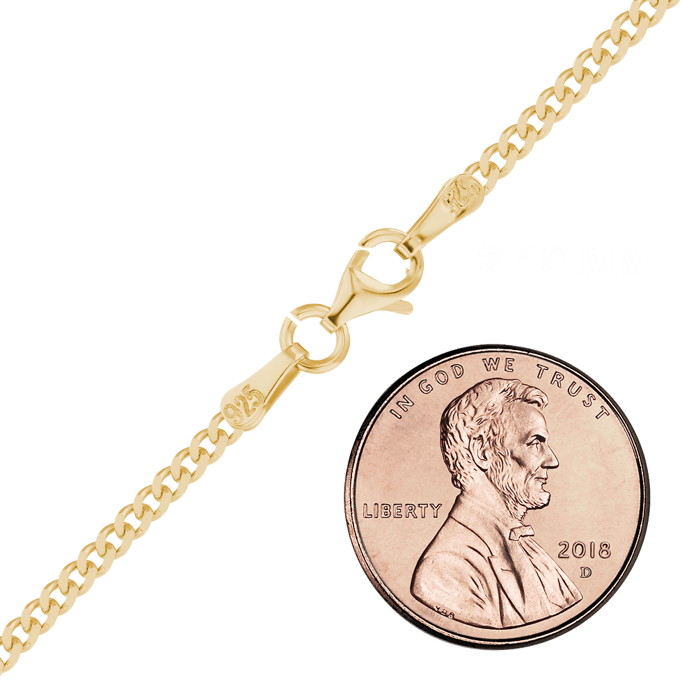 Thumbnail: Classic Curb Necklace in Sterling Silver 18K Yellow Gold Finish