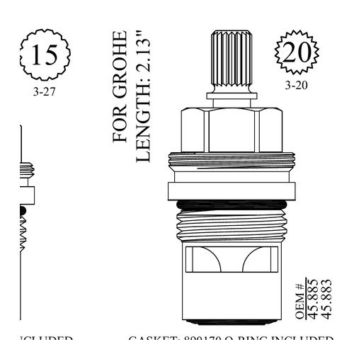 For Grohe LF459702 Ceramic Unit 45.883