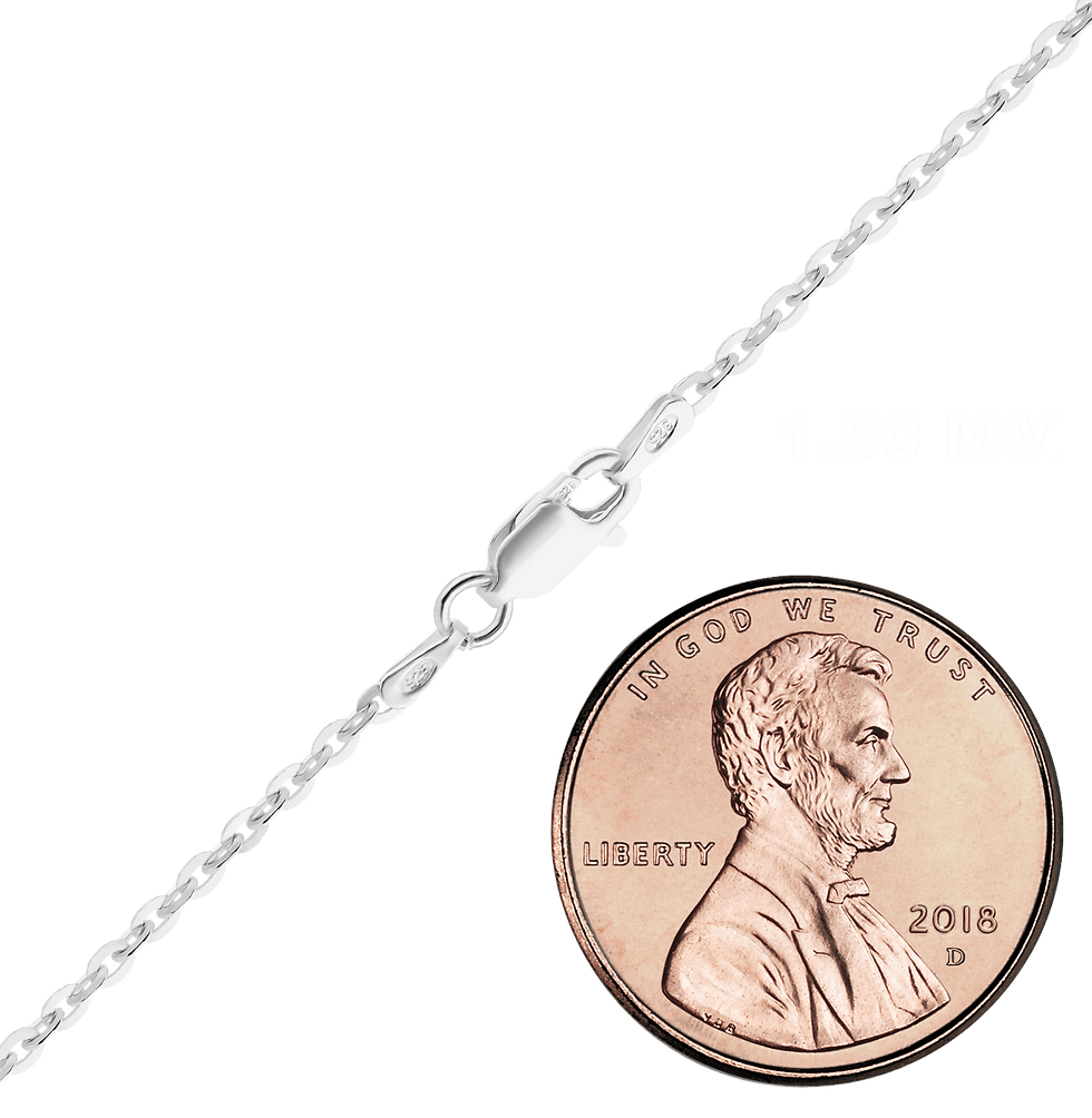 Thumbnail: Flat Rolo Necklace in Sterling Silver (1.50 mm - 2.10 mm)