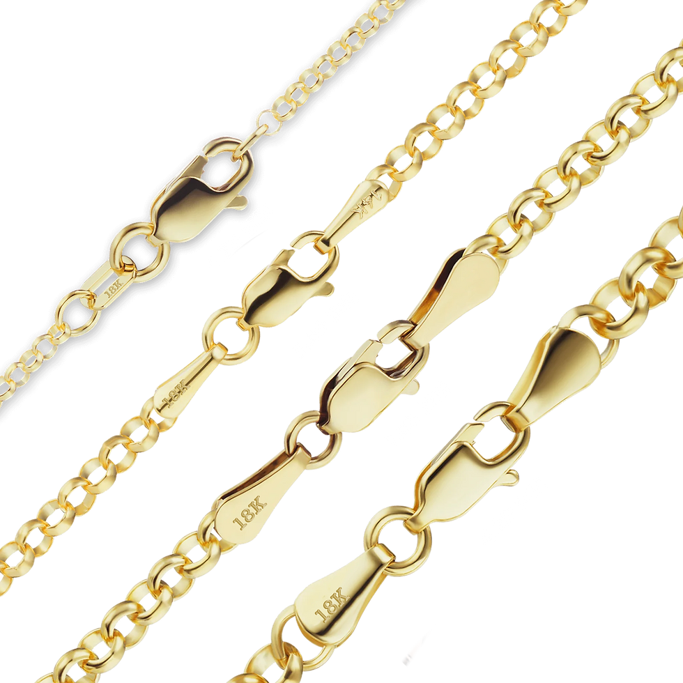 Thumbnail: Solid Gold Rolo Bracelet in 18K Yellow Gold (1.70 mm - 4.20 mm)