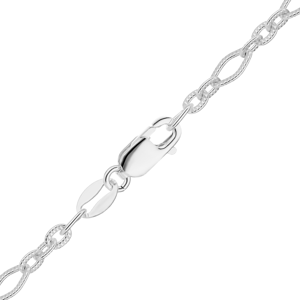 Thumbnail: Sterling Silver Textured Fancy Cable Bracelet in Sterling Silver (3.60 mm)