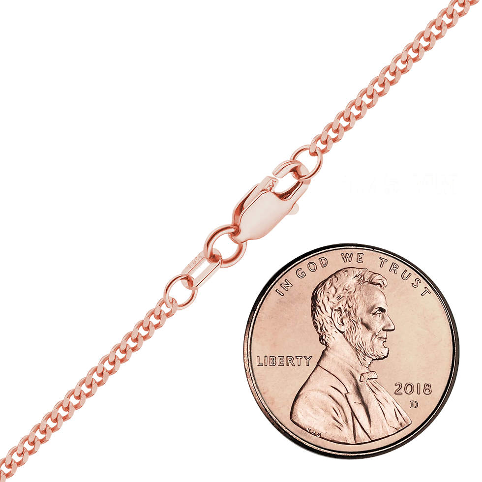 Thumbnail: Classic Curb Anklet in 14K Pink Gold (1.23 mm - 3.40 mm)