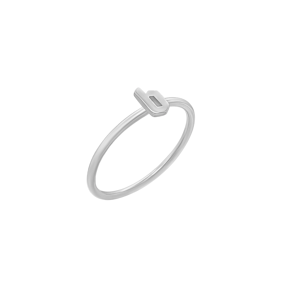 Thumbnail: Sterling Silver Personalized Gothic Initial Ring in Sterling Silver
