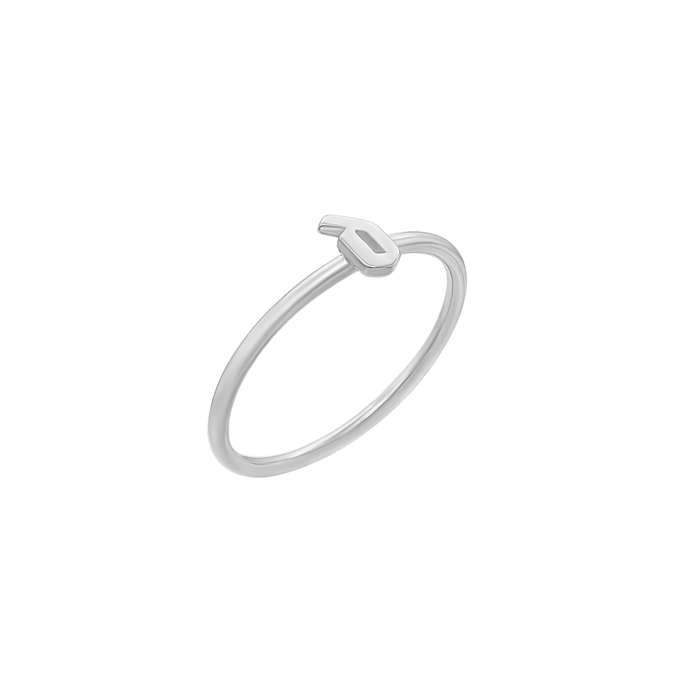 Thumbnail: Sterling Silver Personalized Gothic Initial Ring in Sterling Silver