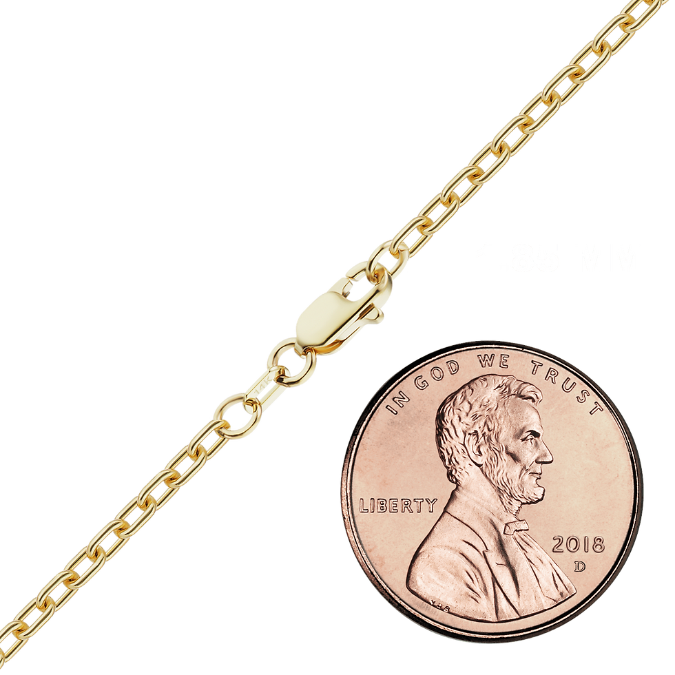Thumbnail: Solid Gold Elongated Cable Necklace in 14K Yellow Gold (0.85 mm - 5.90 mm)