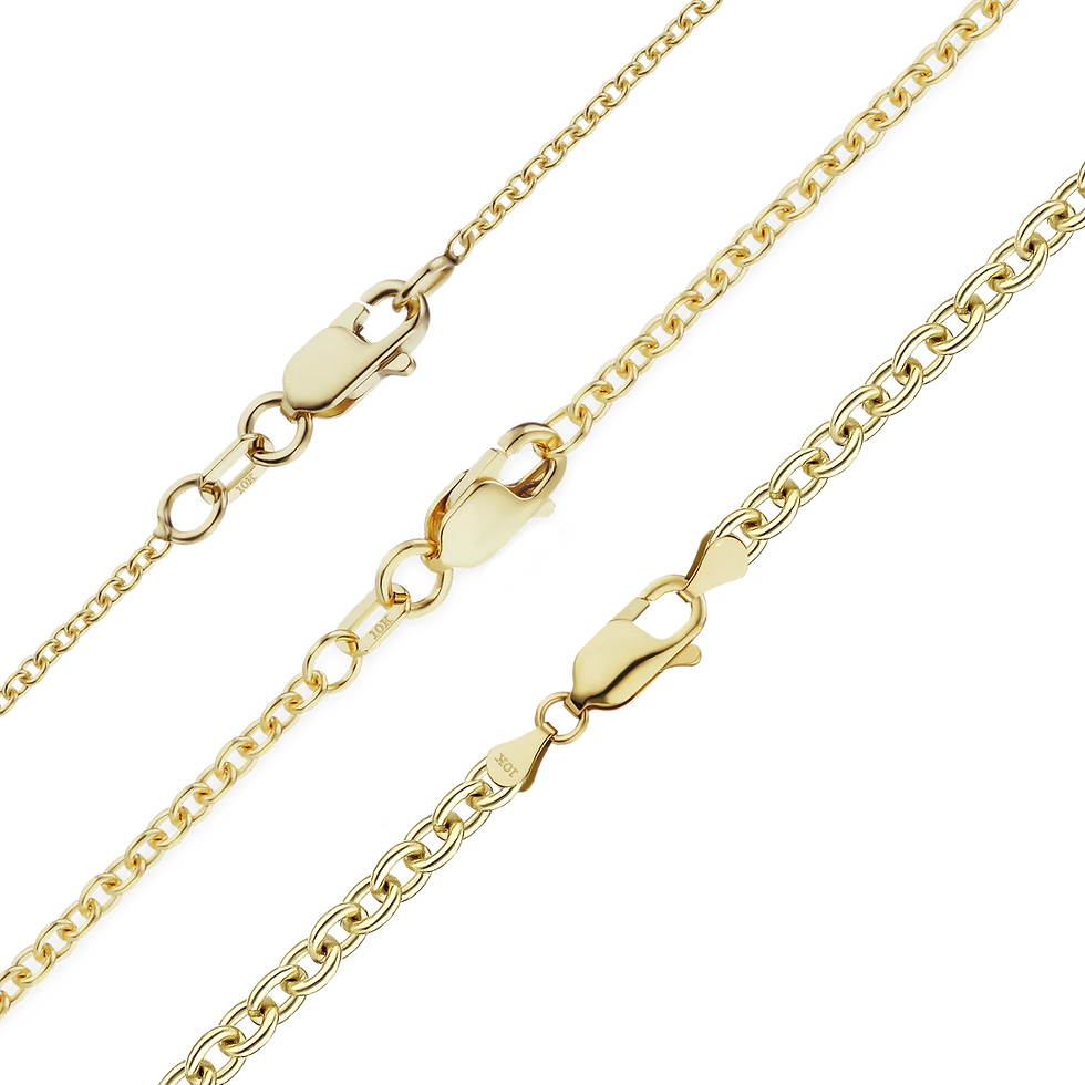 Thumbnail: Solid Gold Medium Round Cable Necklace in 10K Yellow Gold (1.05 mm - 2.00 mm)