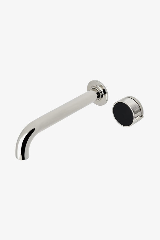 Thumbnail: BLS34D Bond Union Wall Mounted Faucet with Enamel Guilloche Lines Knob Handle