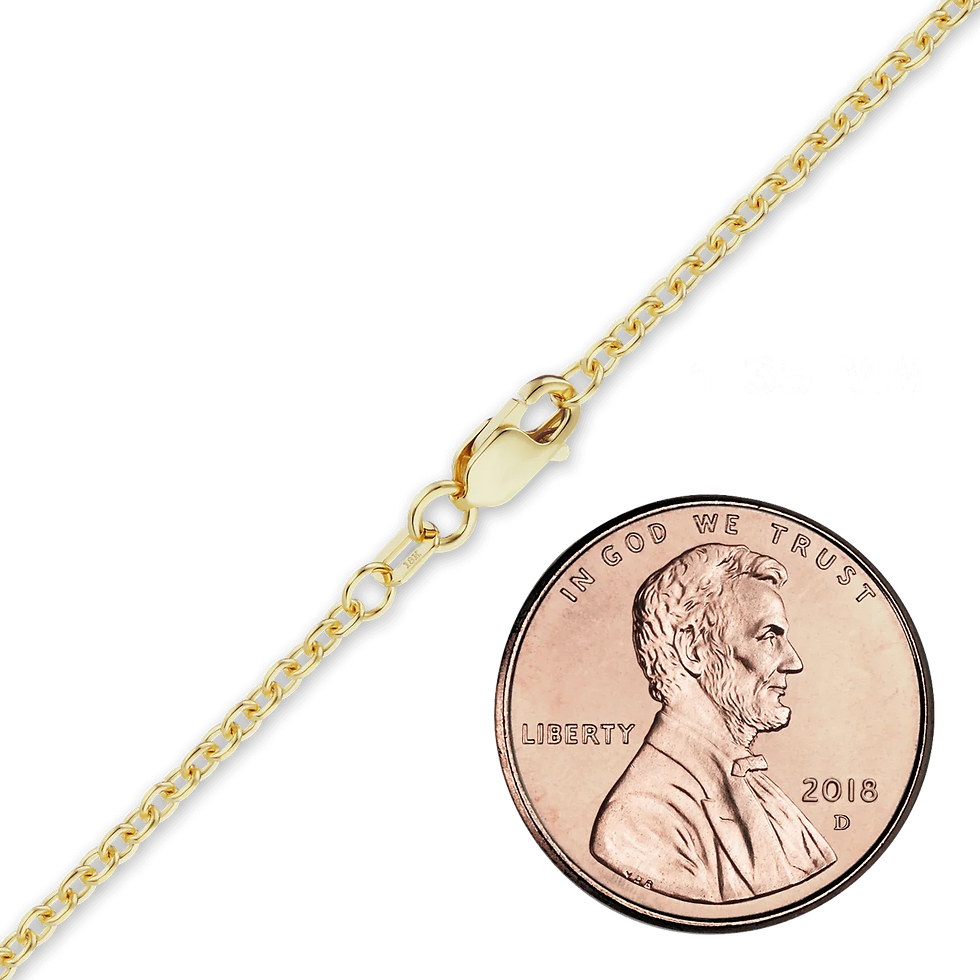 Thumbnail: Solid Gold Medium Round Cable Anklet in 18K Yellow Gold (1.35 mm - 3.25 mm)