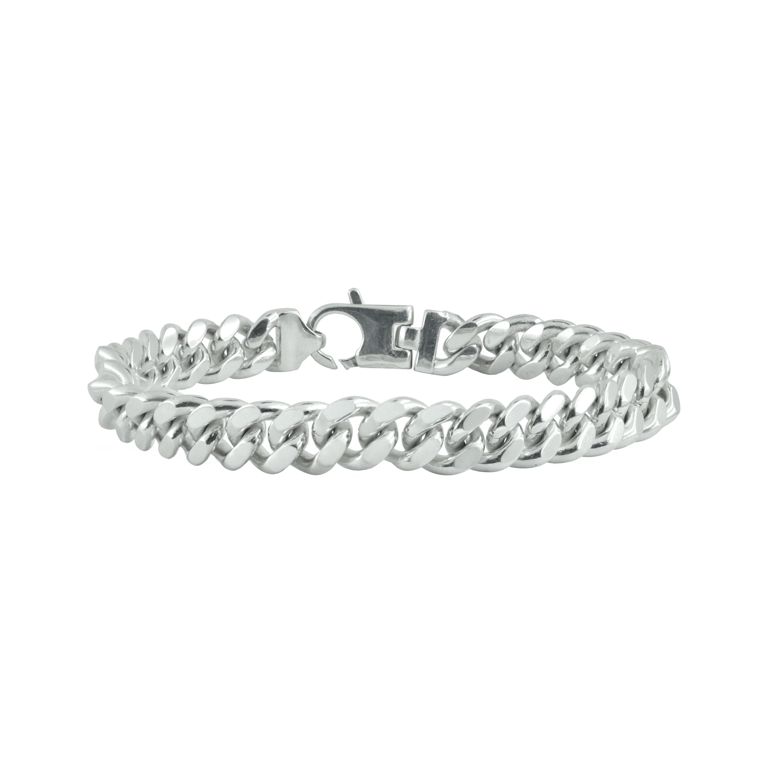 Men's Cuban Curb Bracelet in Sterling Silver Rhodium Finish (7.30 mm - 20.00 mm)
