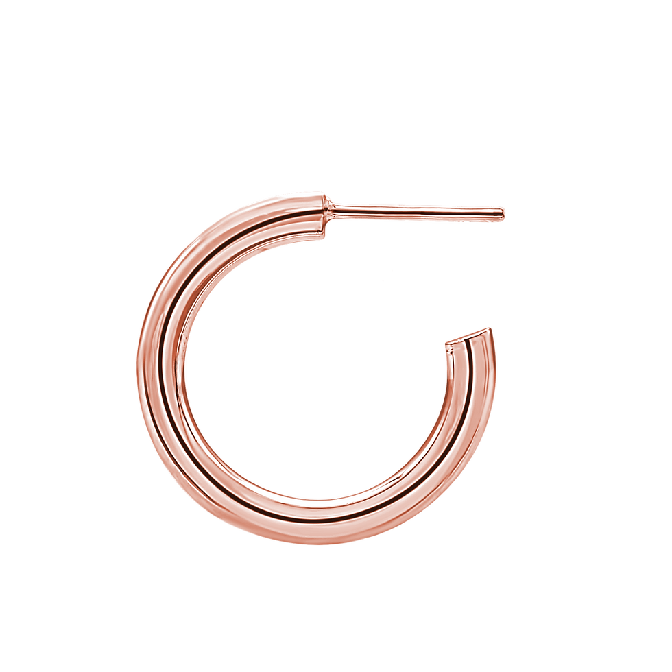 Thumbnail: Sterling Silver Round Tube Hoop Earring with Post in Sterling Silver (3 mm)