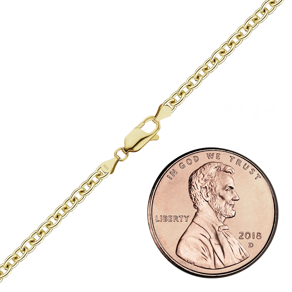Thumbnail: Solid Gold Medium Round Cable Anklet in 18K Yellow Gold (1.35 mm - 3.25 mm)