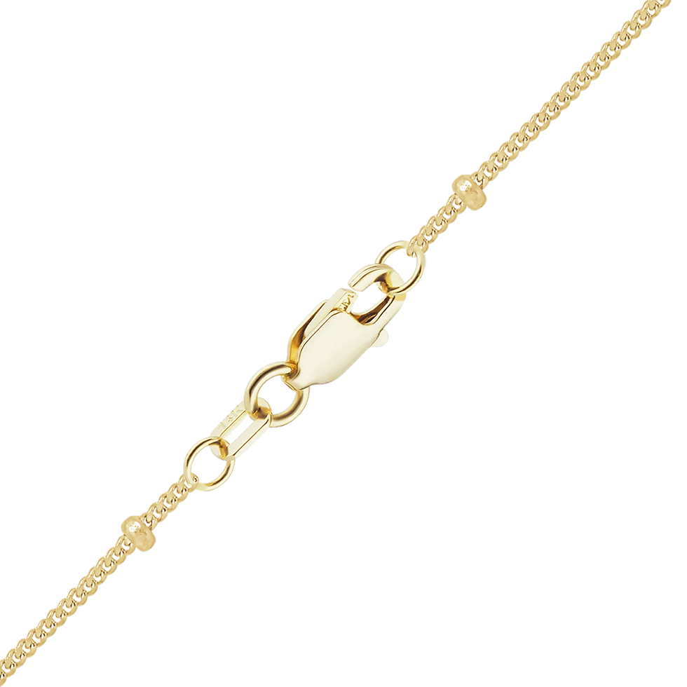 Thumbnail: Solid Gold Stud (Satellite) Curb Necklace in 14K Yellow Gold (1.00 mm)