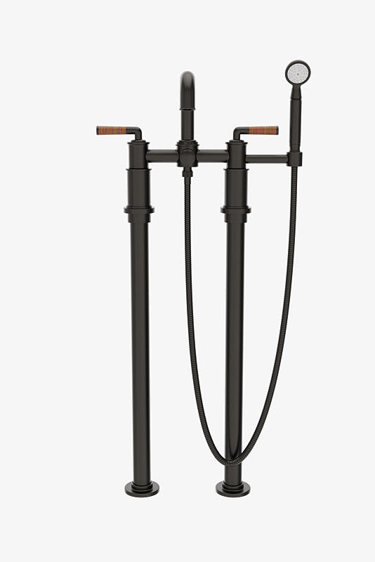 Thumbnail: CXT314 Henry Chronos Floor Mounted Exposed Tub Filler with Handshower and Walnut
