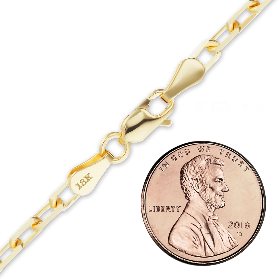 Thumbnail: Solid Gold Elongated Diamond Cut Cable Bracelet in 18K Yellow Gold (1.00 mm