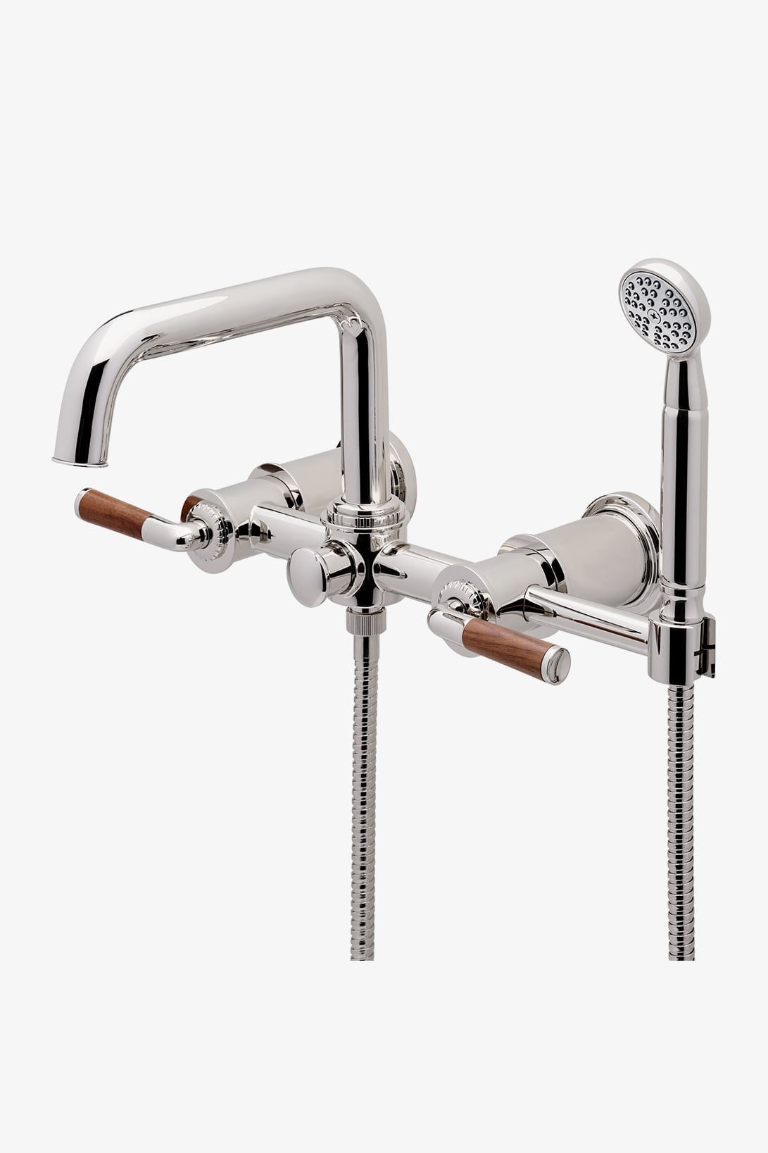 CXT114 Henry Chronos Wall Mounted Exposed Tub Filler with Handshower and Walnut