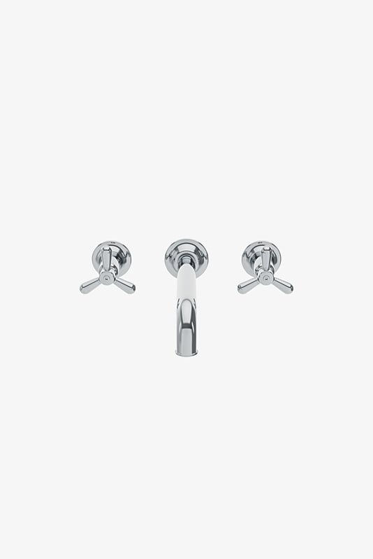 RRLS61 Riverun Wall Mounted Lavatory Faucet with Tri-Spoke Handles