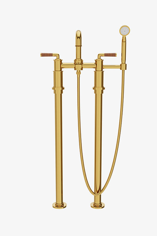 Thumbnail: CXT314 Henry Chronos Floor Mounted Exposed Tub Filler with Handshower and Walnut
