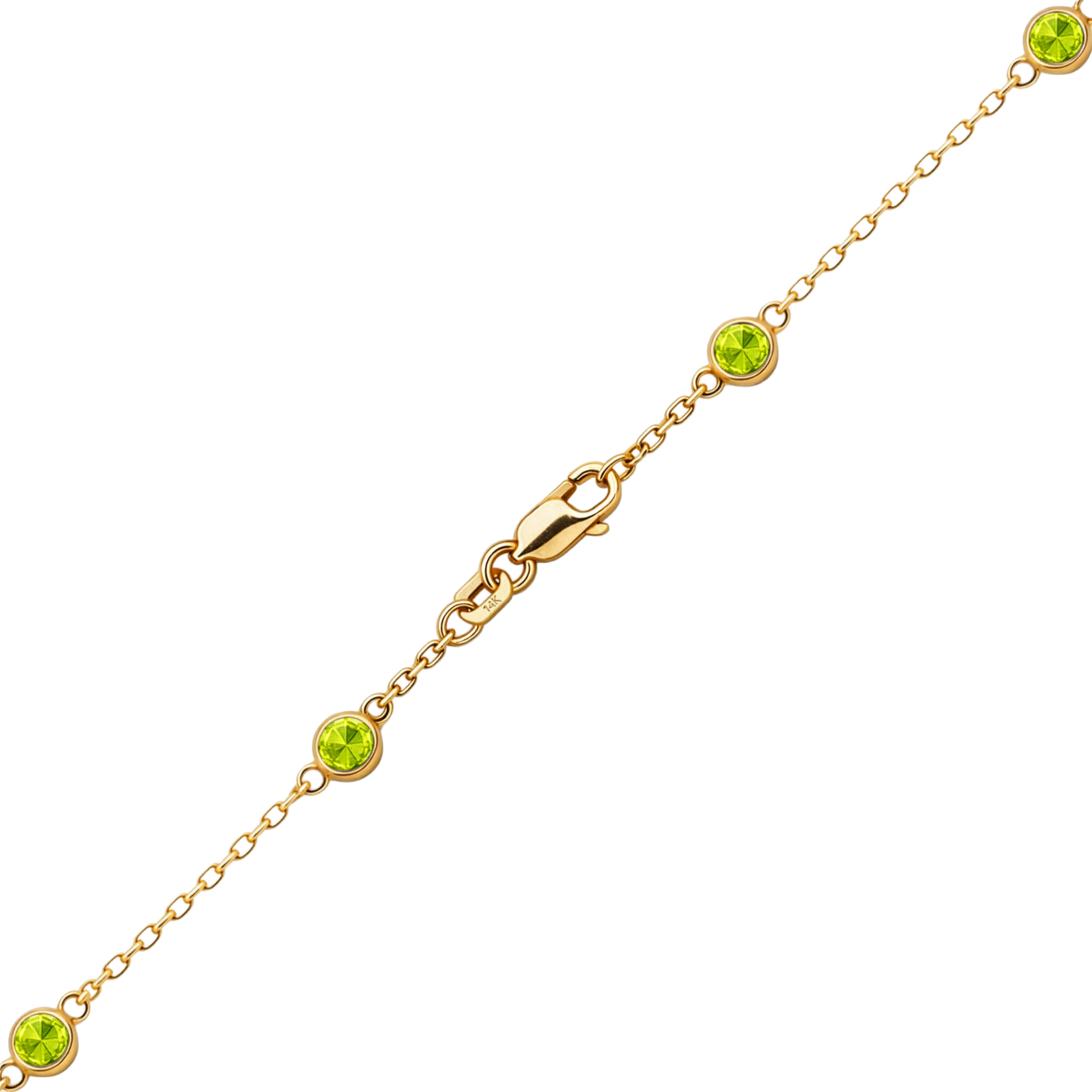 Solid Gold Diamond by the Yard Cable Chain Anklet in 14K Yellow Gold with