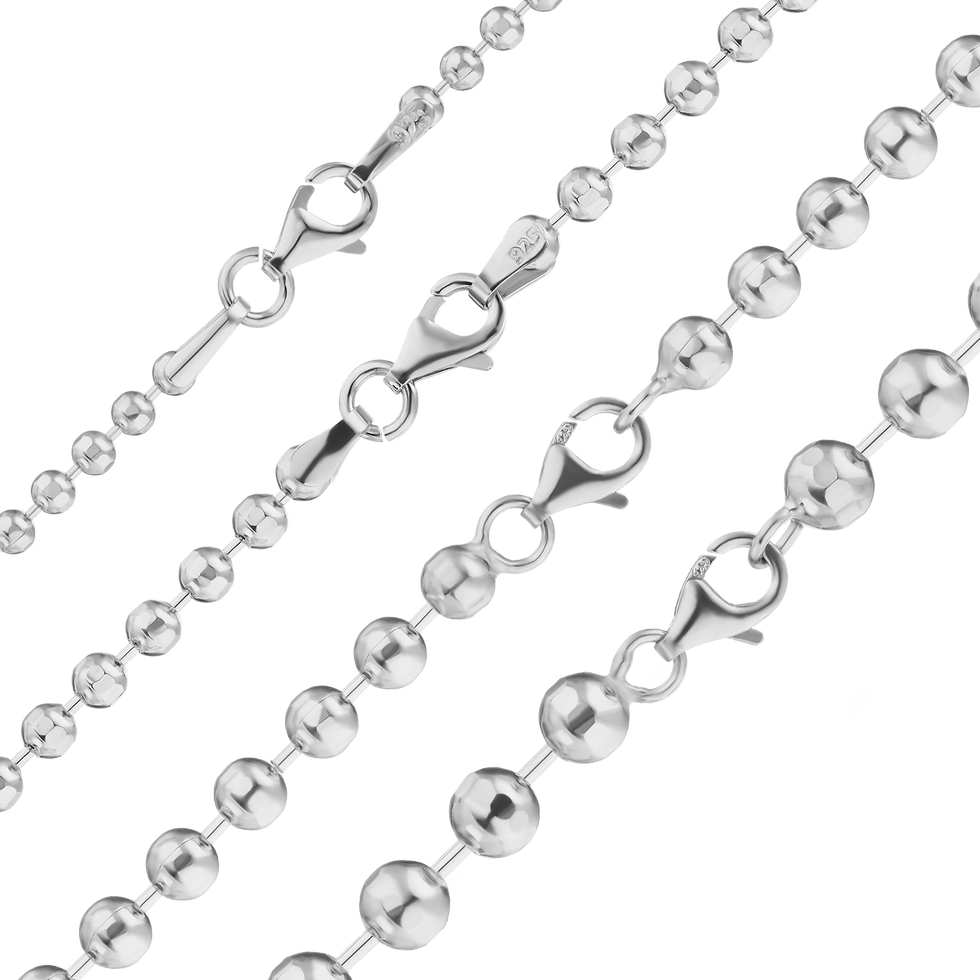 Thumbnail: Sterling Silver Diamond Cut Round Bead Bracelet in Sterling Silver (2.50 mm