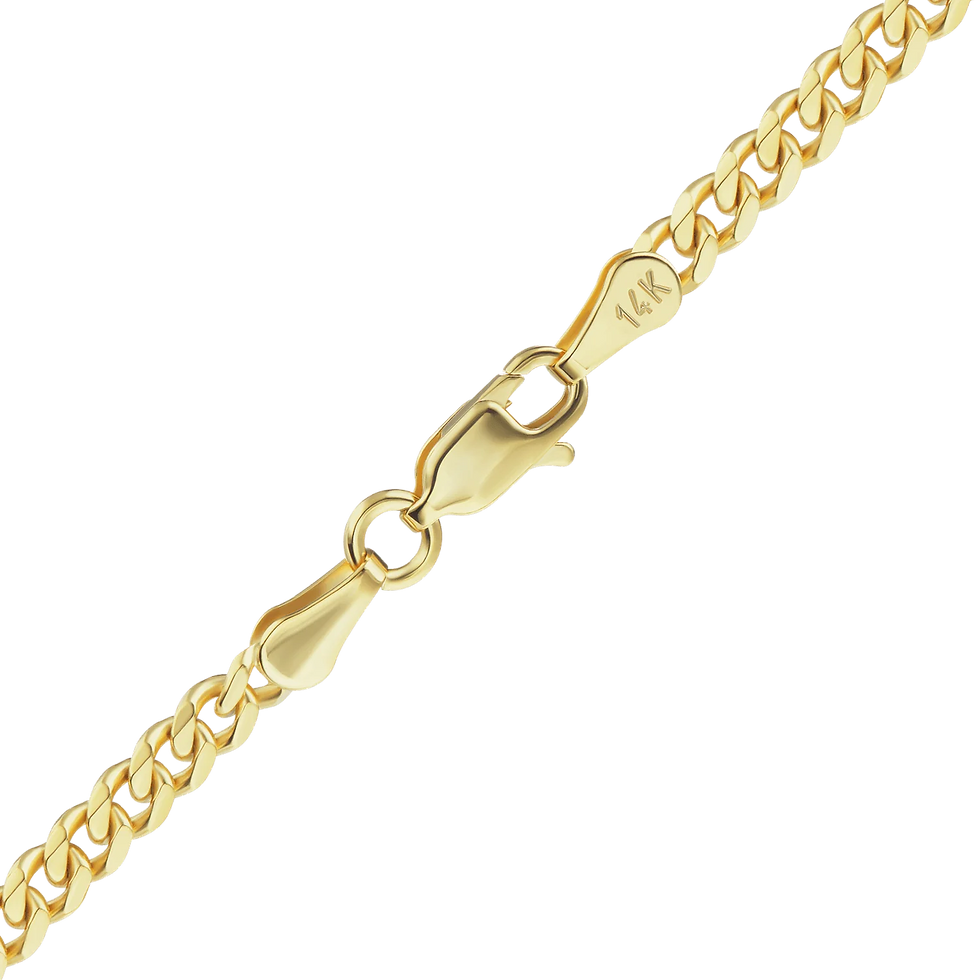 Thumbnail: Solid Gold Classic Curb Anklet in 14K Yellow Gold (1.23 mm - 11.00 mm)