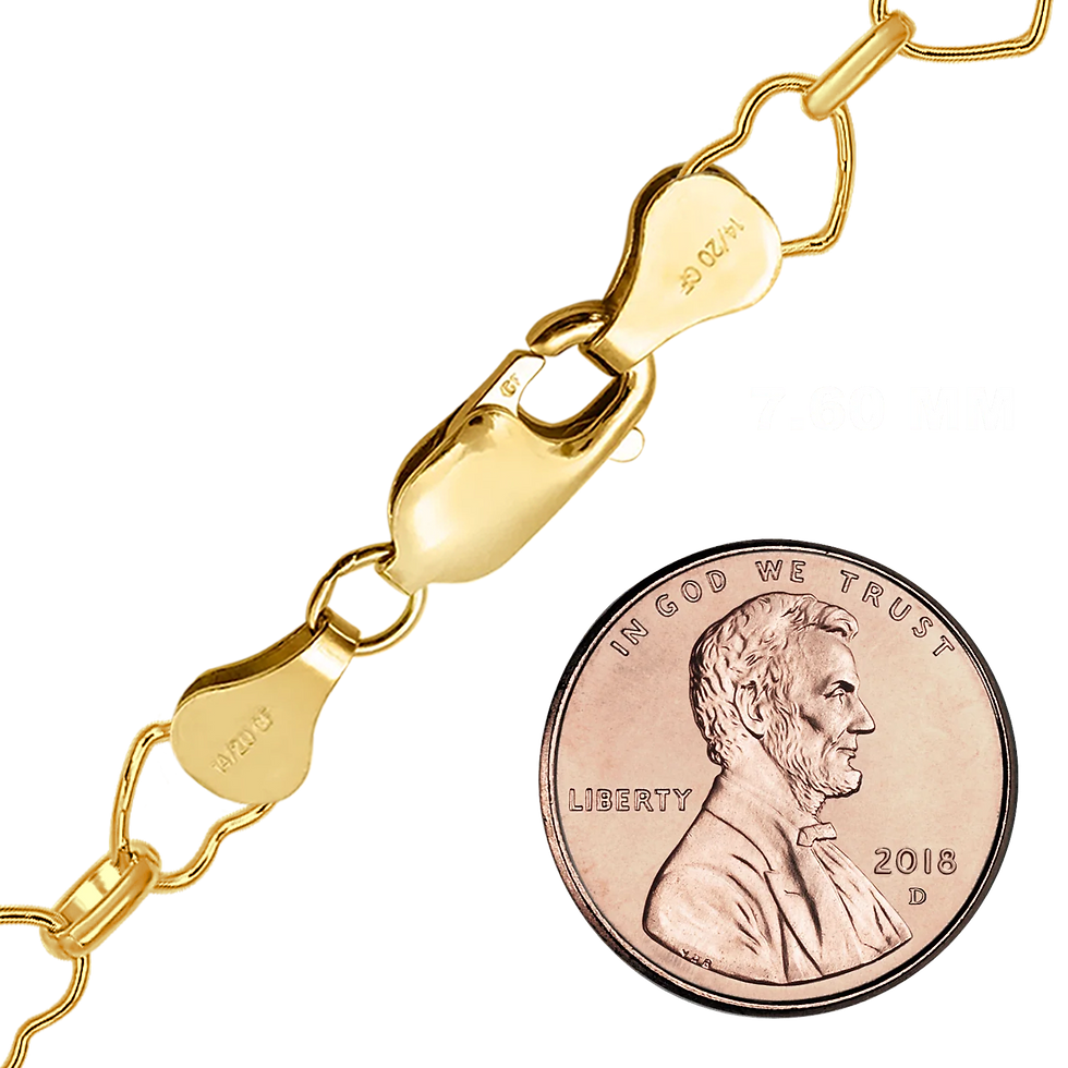 Thumbnail: Alternating Heart Necklace in 14K Gold-Filled (5.70 mm - 7.60 mm)