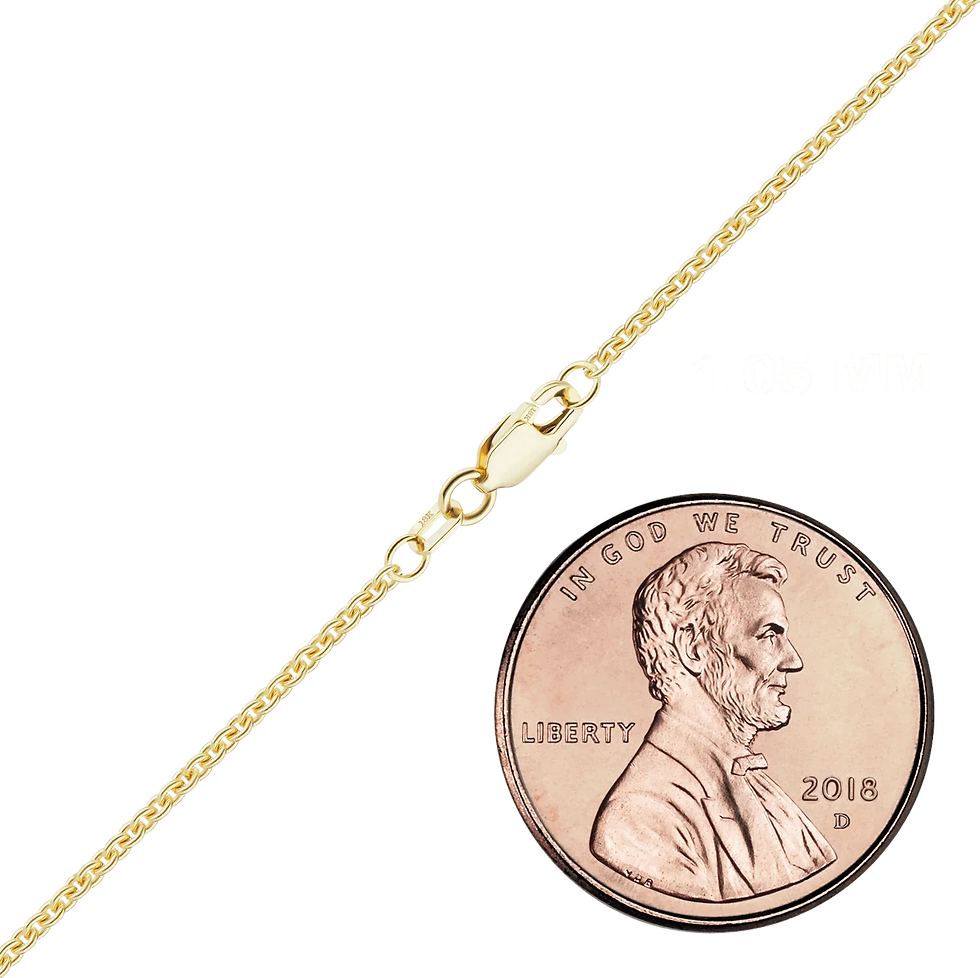 Thumbnail: Solid Gold Heavy Round Cable Necklace in 18K Yellow Gold (0.70 mm - 3.80 mm)
