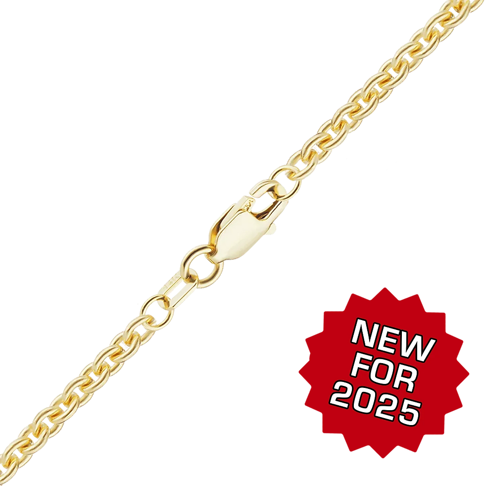Thumbnail: Solid Gold Heavy Round Semi-Solid Cable Bracelet in 14K Yellow Gold (1.05 mm