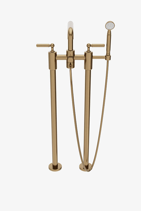 Thumbnail: LDXT70 Ludlow Floor Mounted Exposed Tub Filler with Handshower and Metal Lever H