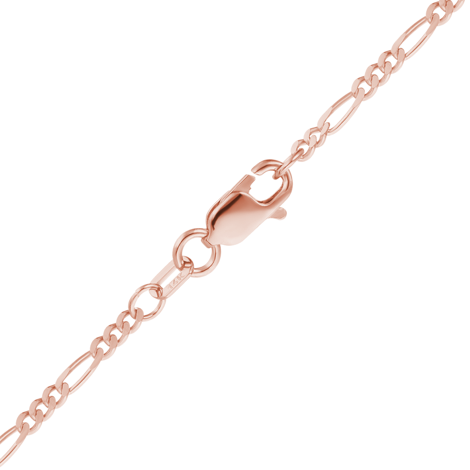 Classic Figaro Necklace in 14K Pink Gold (1.50 mm - 1.80 mm)