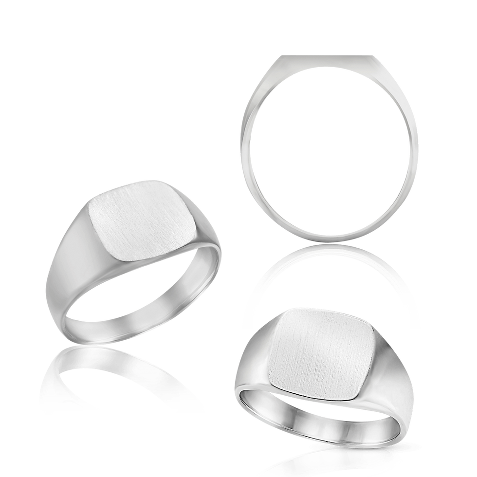 Thumbnail: Sterling Silver Square Signet Rings in Sterling Silver (10 mm - 18 mm)