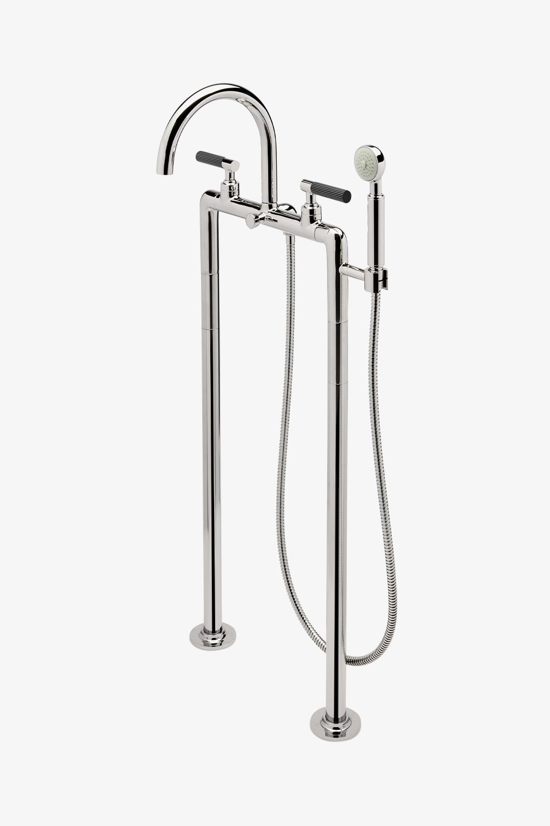 BXT37E Bond Union Floor Mounted Exposed Tub Filler with Handshower and Guilloche