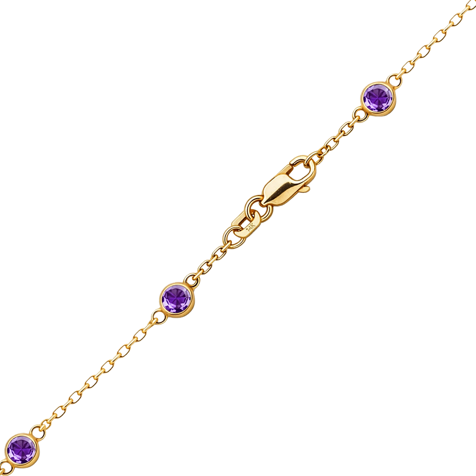 Thumbnail: Solid Gold Diamond by the Yard Cable Chain Anklet in 14K Yellow Gold with