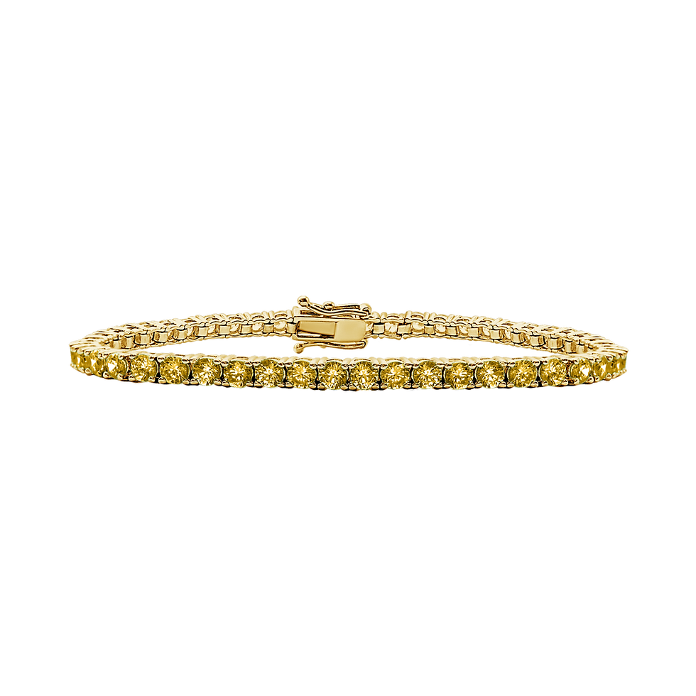Thumbnail: Solid Gold Tennis Bracelet with Citrine Stones (November Birthstones) in 14K