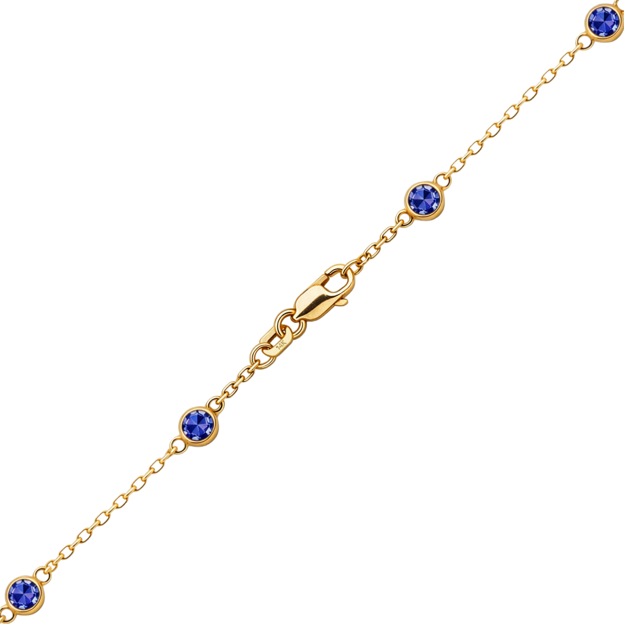 Solid Gold Diamond by the Yard Cable Chain Anklet in 14K Yellow Gold with