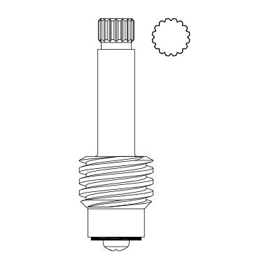 LF263521 STERLING BRASS STEM DOUBLE LEAD