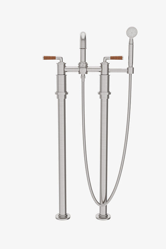 Thumbnail: CXT314 Henry Chronos Floor Mounted Exposed Tub Filler with Handshower and Walnut