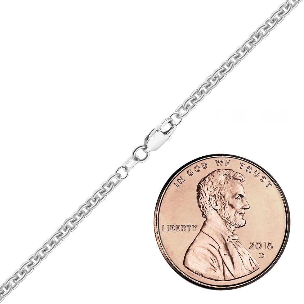 Thumbnail: Solid Gold Heavy Round Cable Necklace in 14K White Gold (0.70 mm - 3.00 mm)