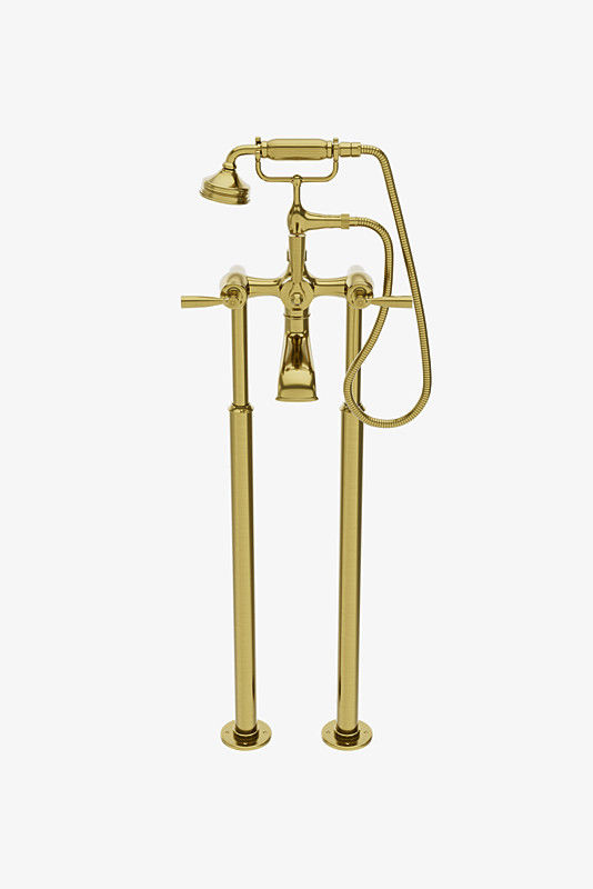 Thumbnail: FRXT70 Foro Floor Mounted Exposed Tub Filler with Metal Handshower and Lever Han